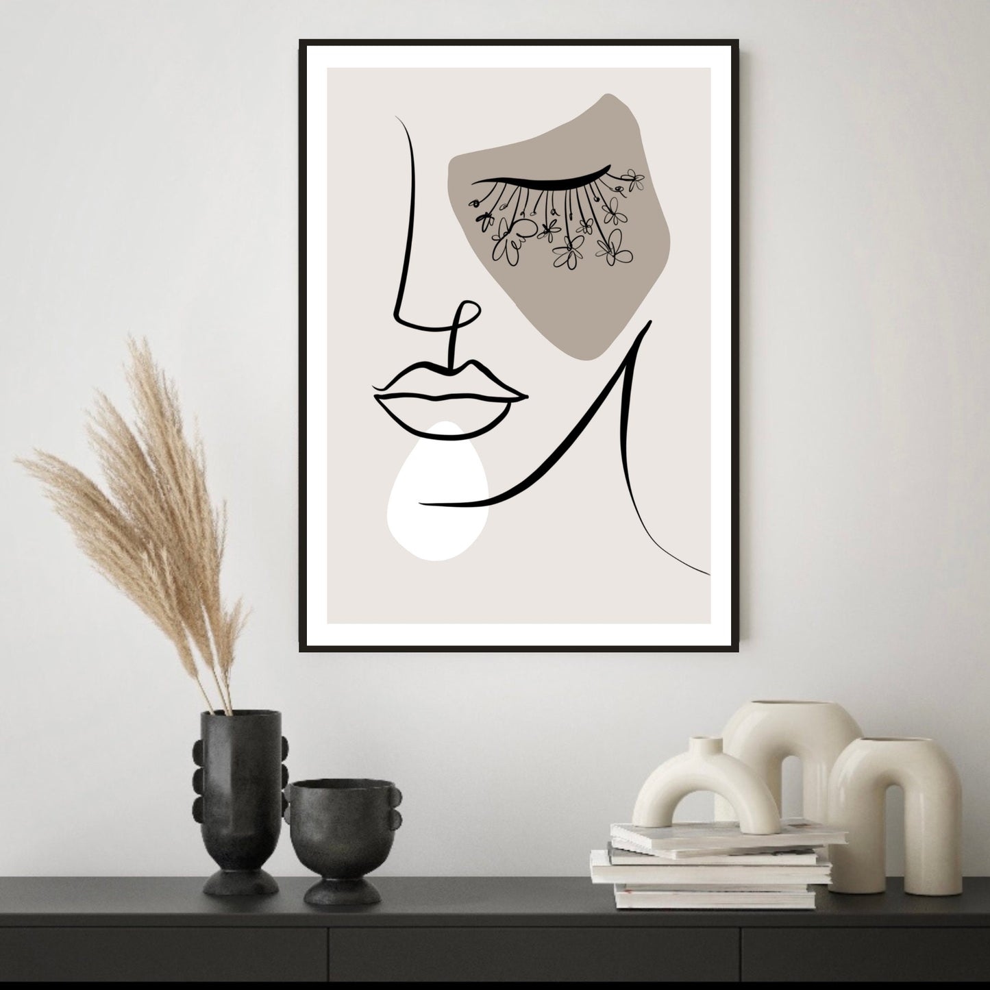 Floral Muse Line Art Print