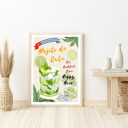 Mojito de Cuba Cocktail Art Print