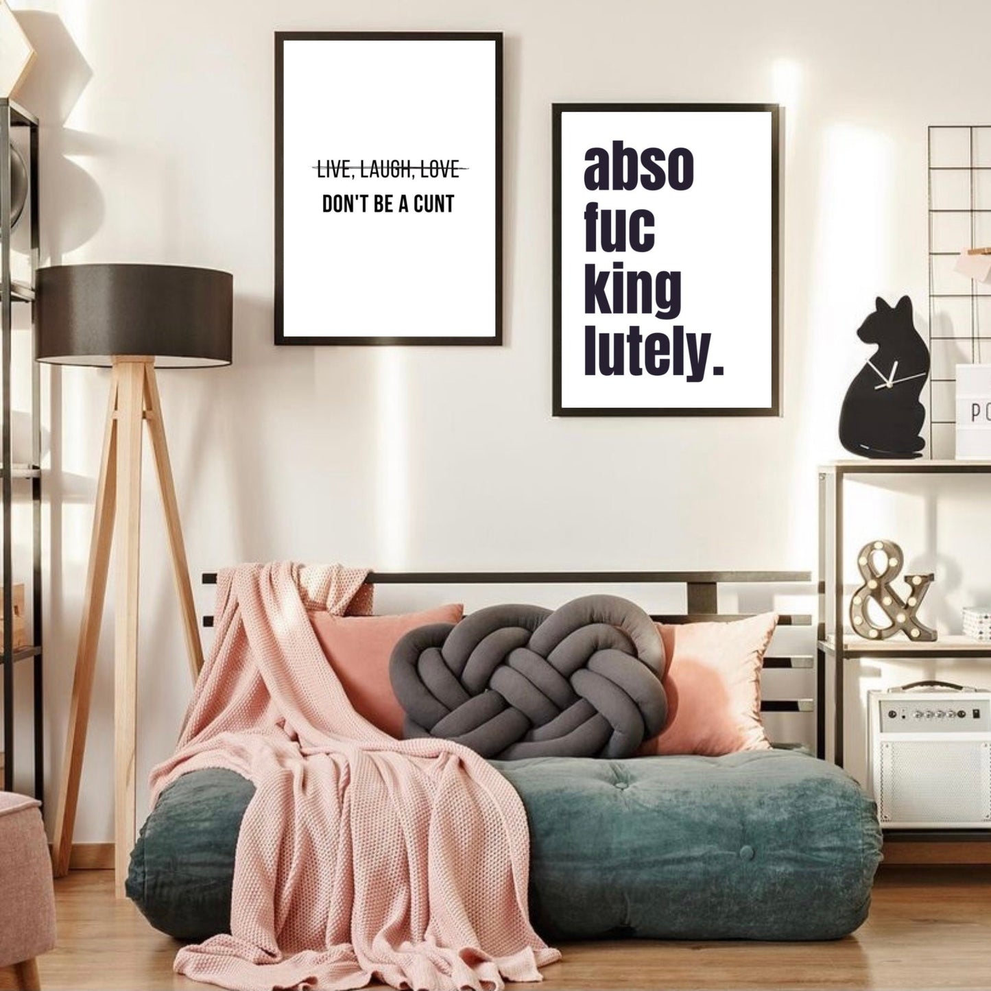 Live Laugh Love Don't Be A C*nt Set of 2 Prints