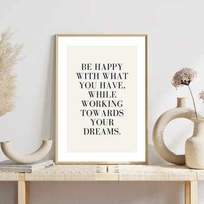 Be Happy Quote Print
