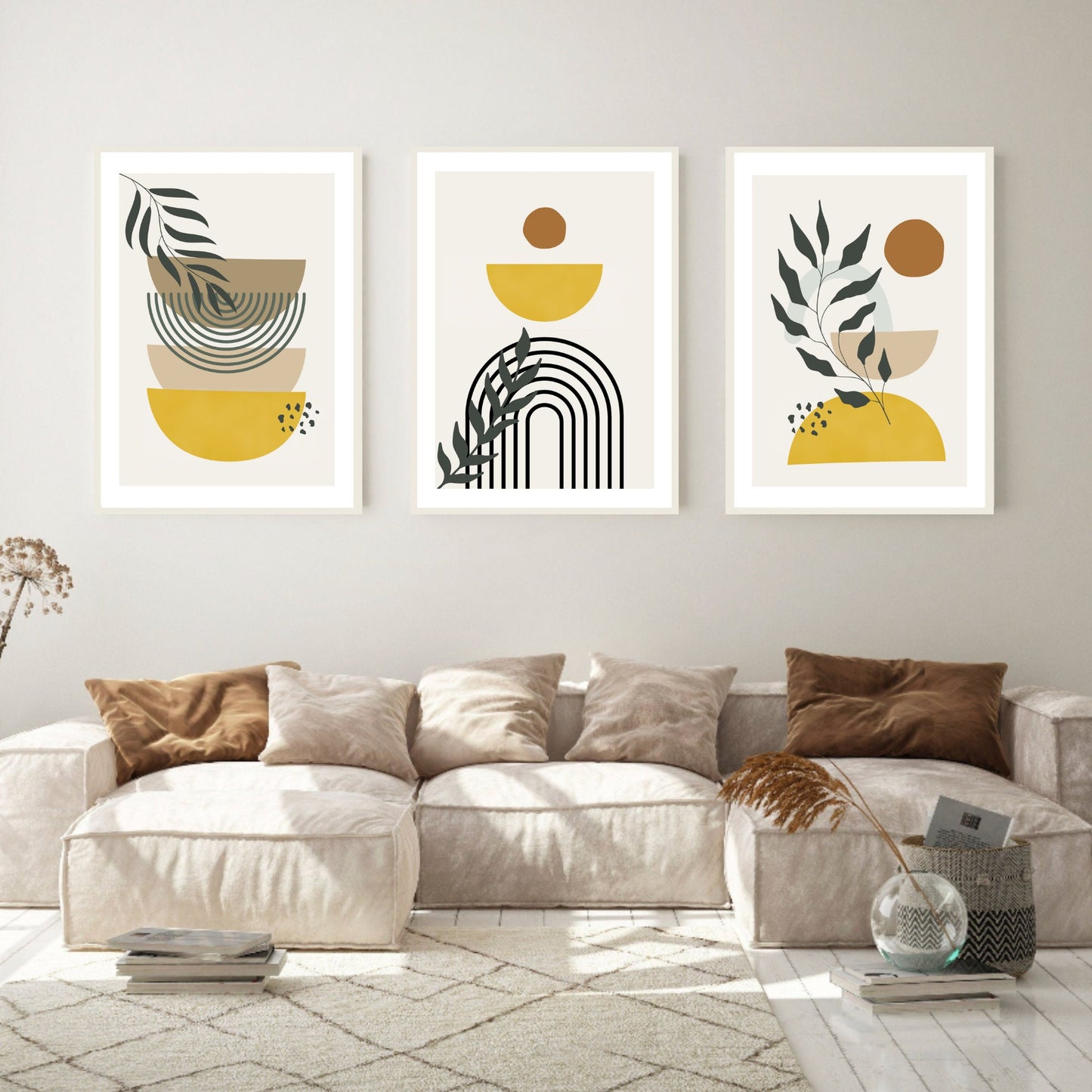 Set of 3 Modern Abstract Botanical Prints