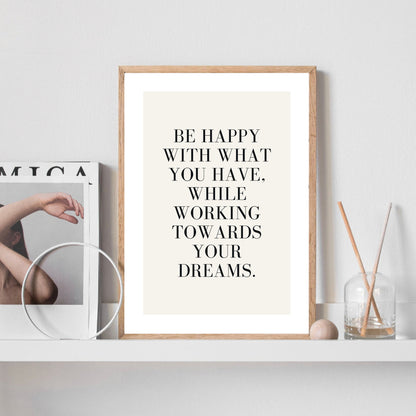 Be Happy Quote Print