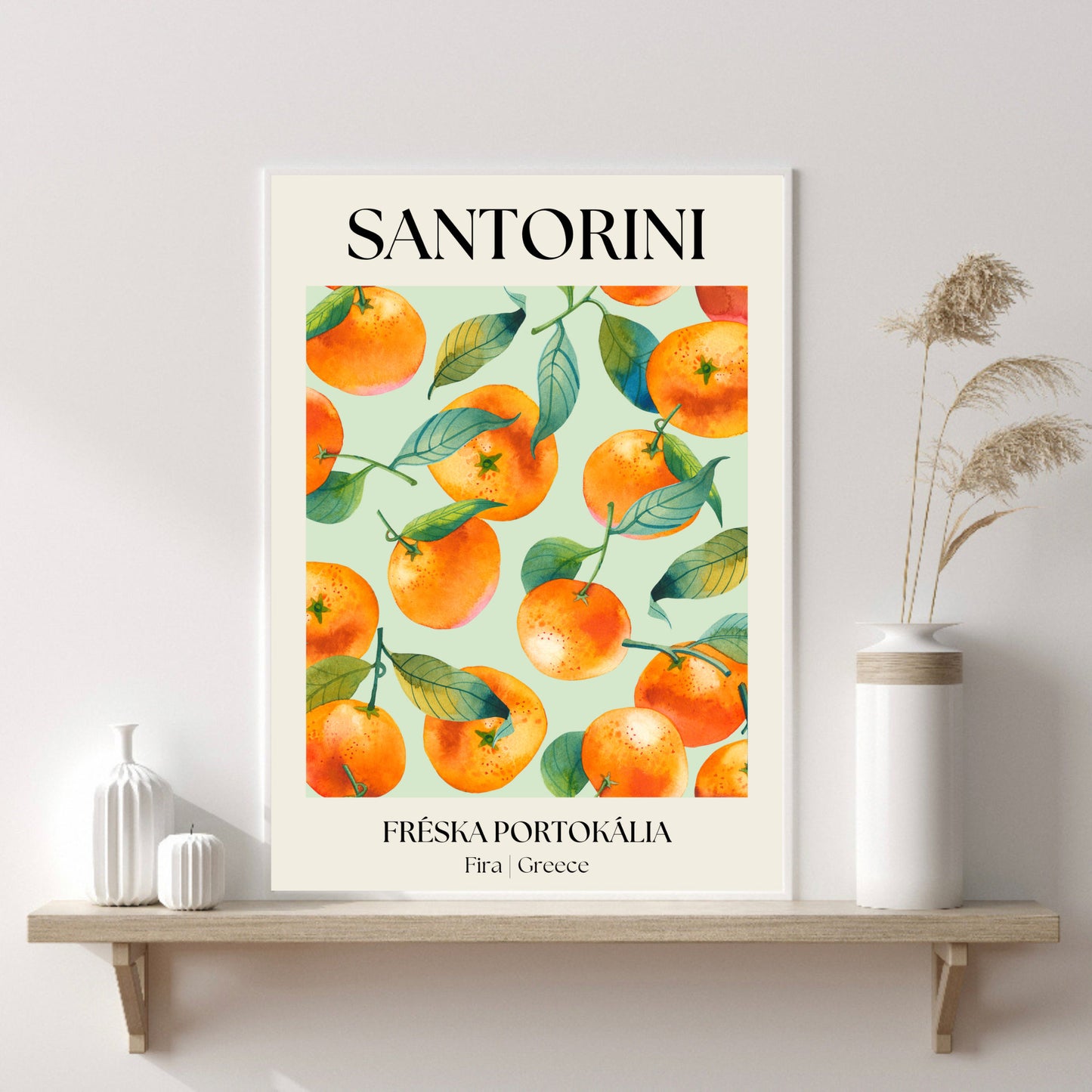 Santorini Greece Fruit Market Print