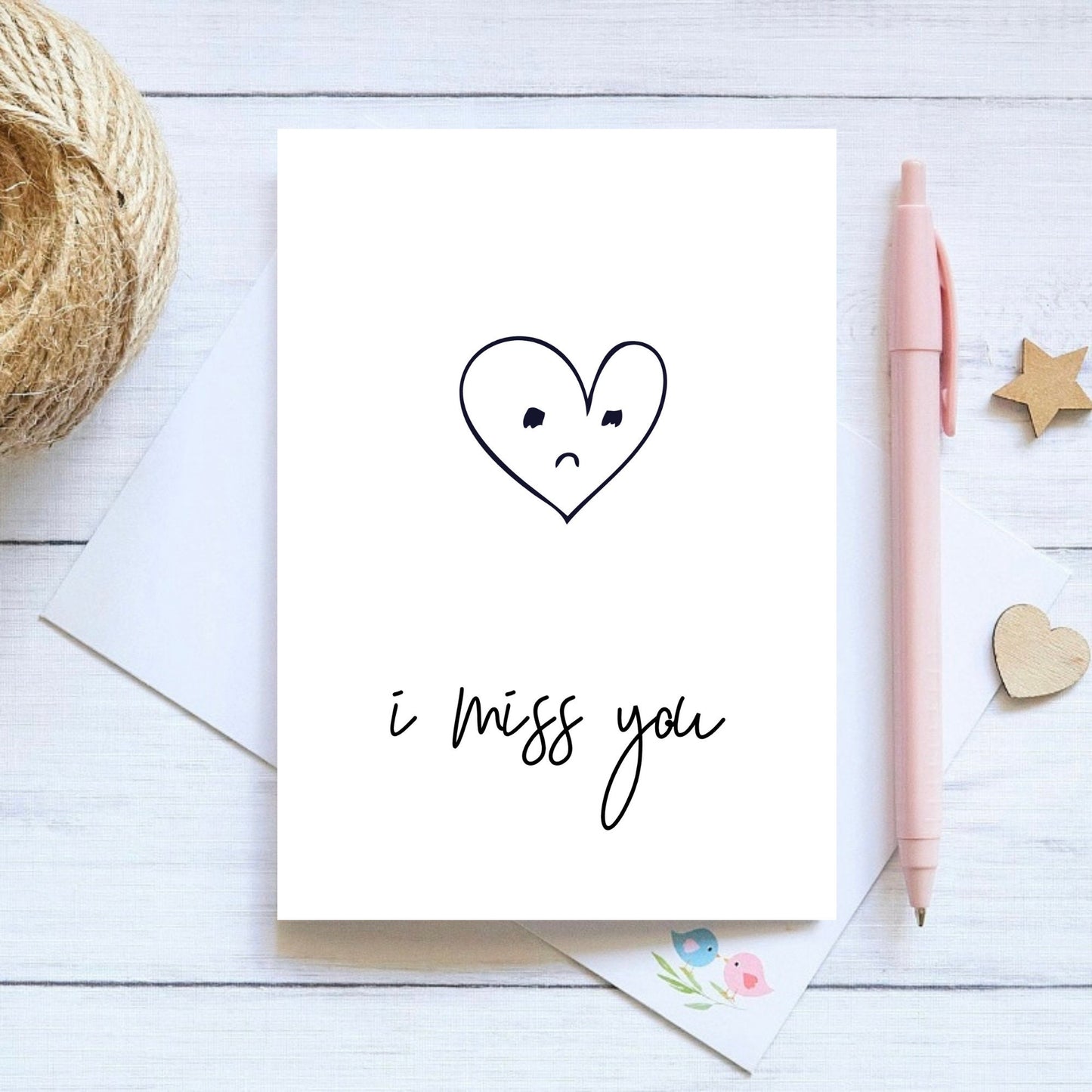 I Miss You, A6 Greeting Card