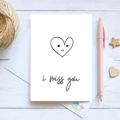 I Miss You, A6 Greeting Card