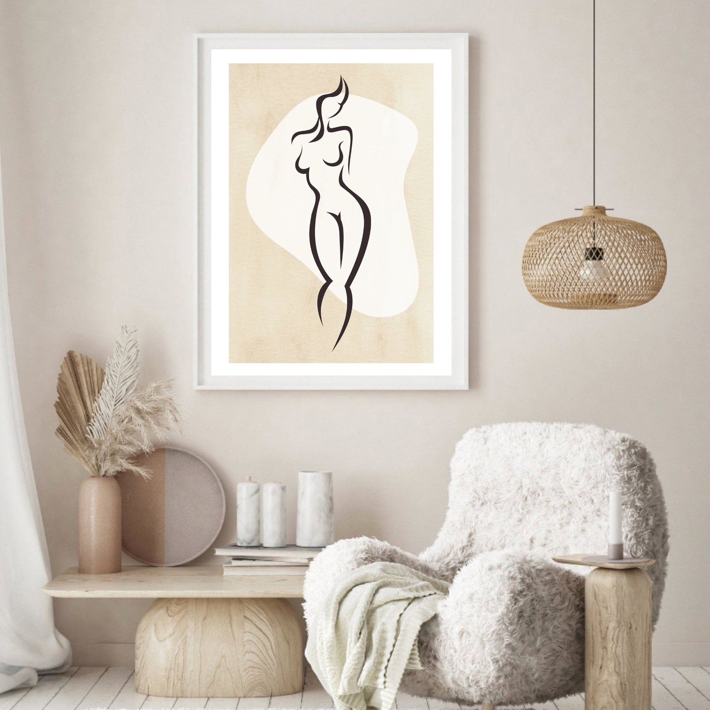Abstract Curves Line Art Print