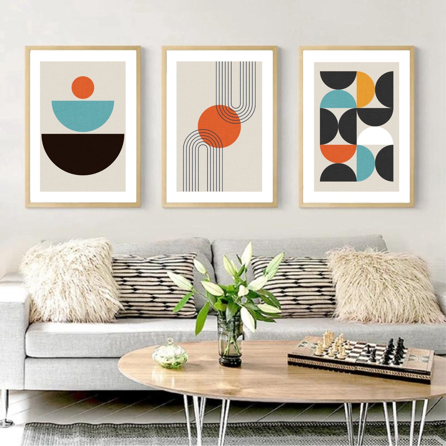 Set Of 3 Mid-Century Abstract Prints