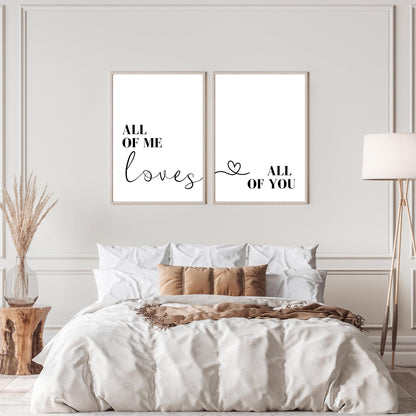 All of me Loves all of you Set of 2 Prints