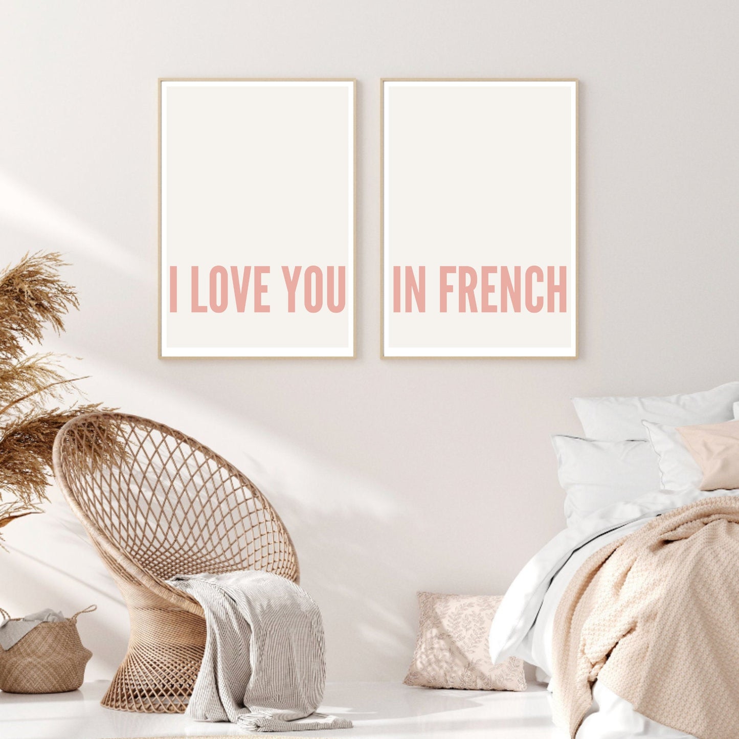 Set of 2 I Love You in French Prints
