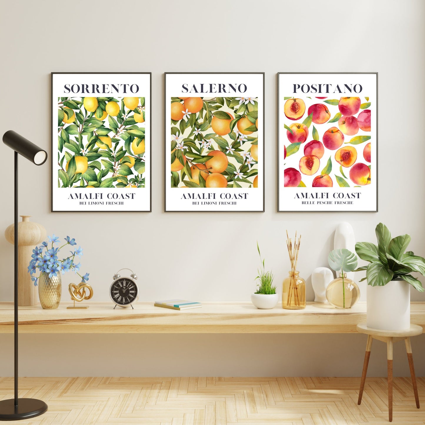 Set of 3 Amalfi Coast Fruit Art Prints
