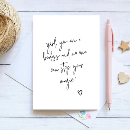 Girl, You Are A Badass, A6 Greeting Card