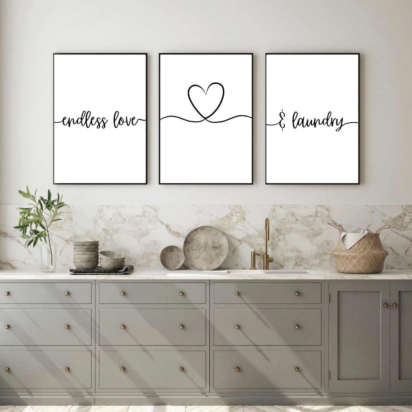 Set of 3 Endless Love & Laundry Prints