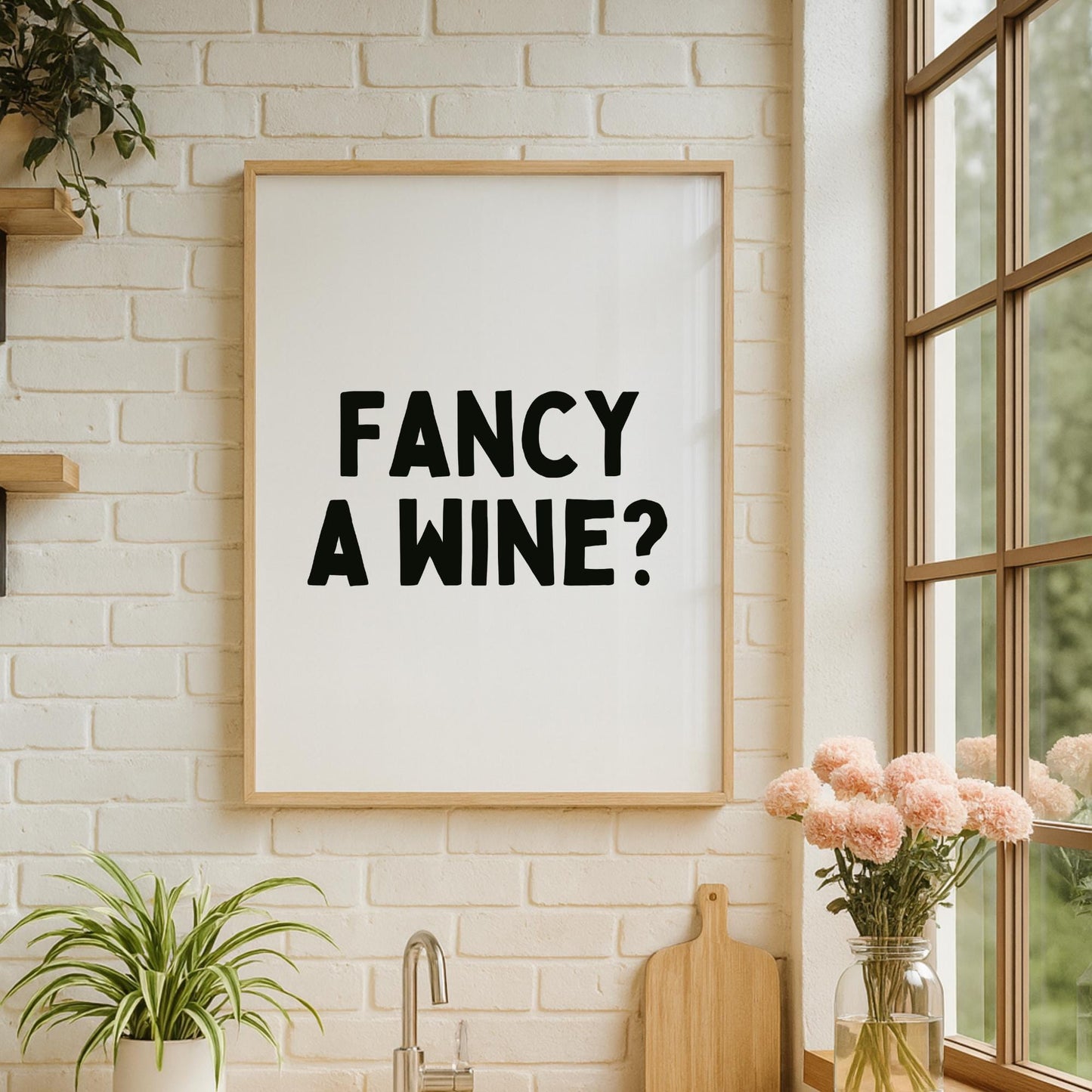 Fancy A Wine Quote Print