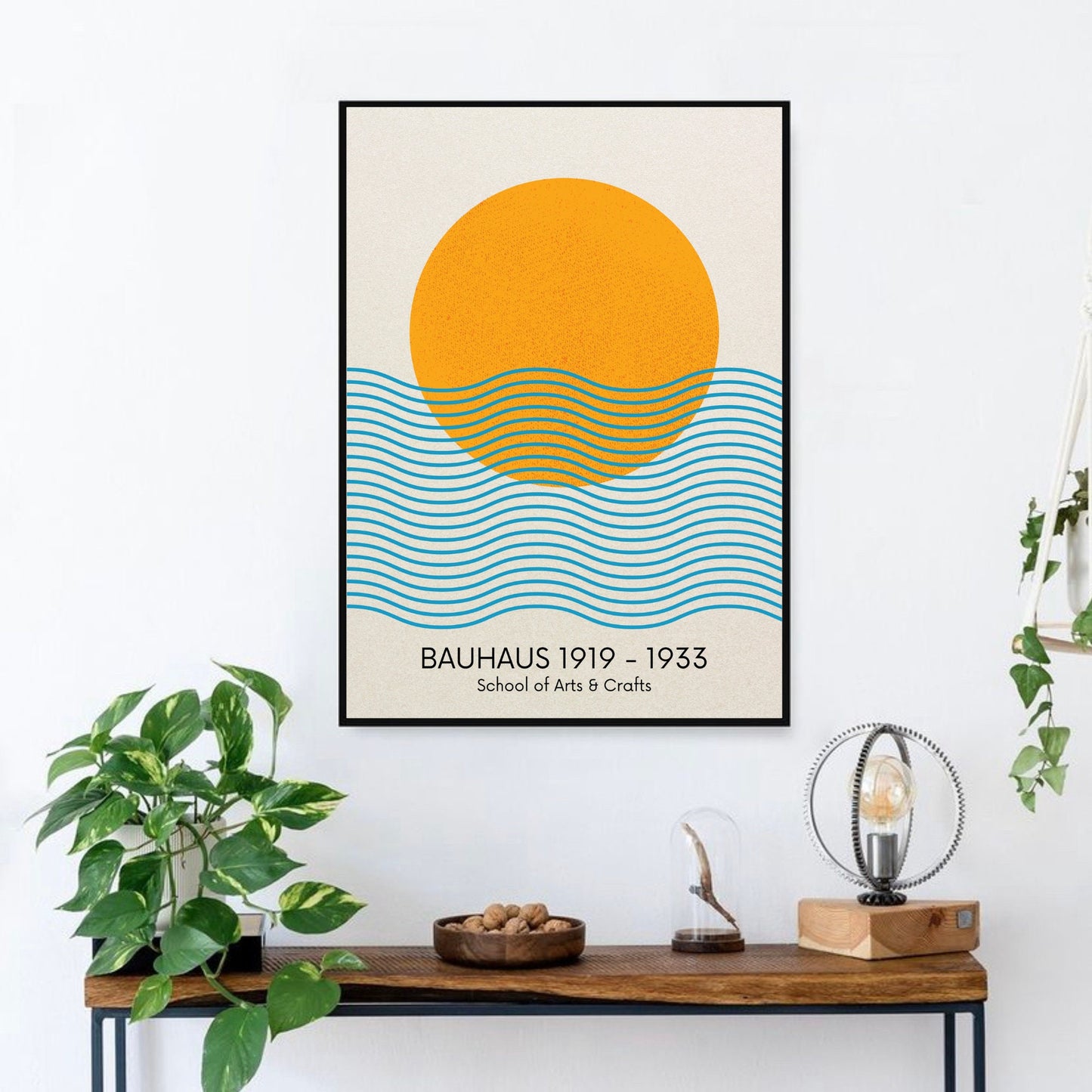 Bauhaus Sun & Waves Print